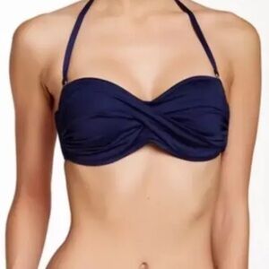 Vitamin A Women's Navy Blue Self Tie Bandeau Bikini Top  DCup